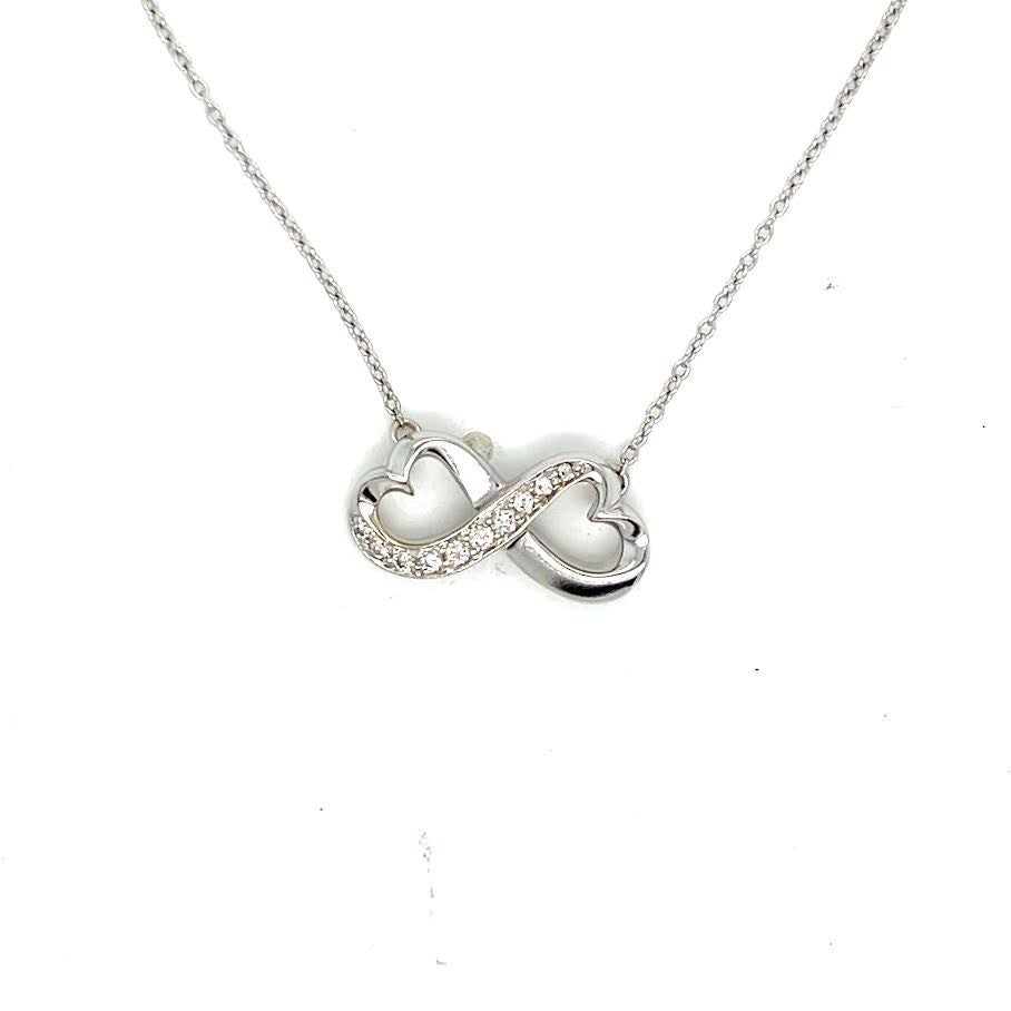Tiffany & Co. TIFFANY & CO 18K WHITE GOLD PALOMA PICASSO DIAMOND INFINITY HEART NECKLACE 17 in — Certified Authentic | San Di