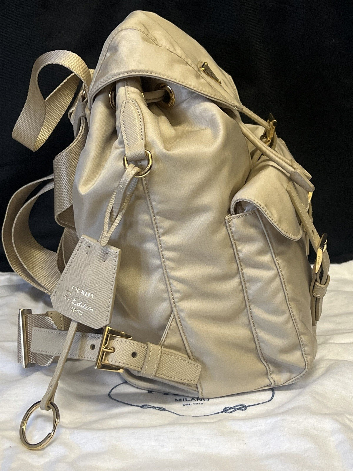 Prada Re-Edition 1978 Re-Nylon Backpack Small Desert 1BZ677_RV44_F0FHI_V_OOM (view 2)