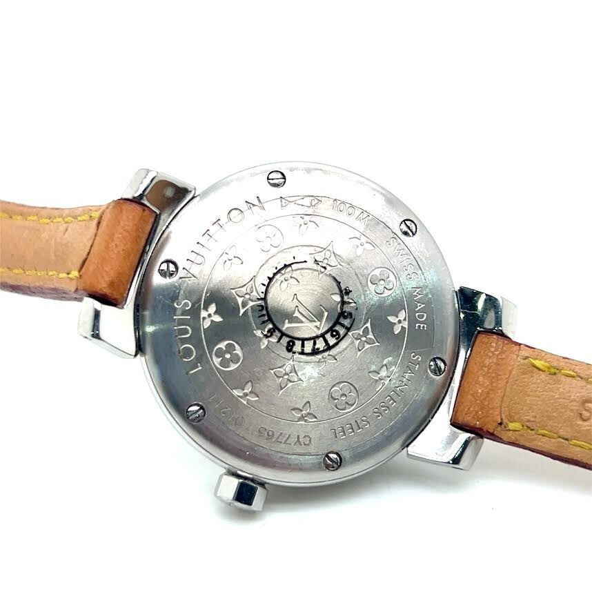 Louis Vuitton Tambour Triple Tour Watch Brown Dial Tan Leather Wrap Strap 28MM (view 6)