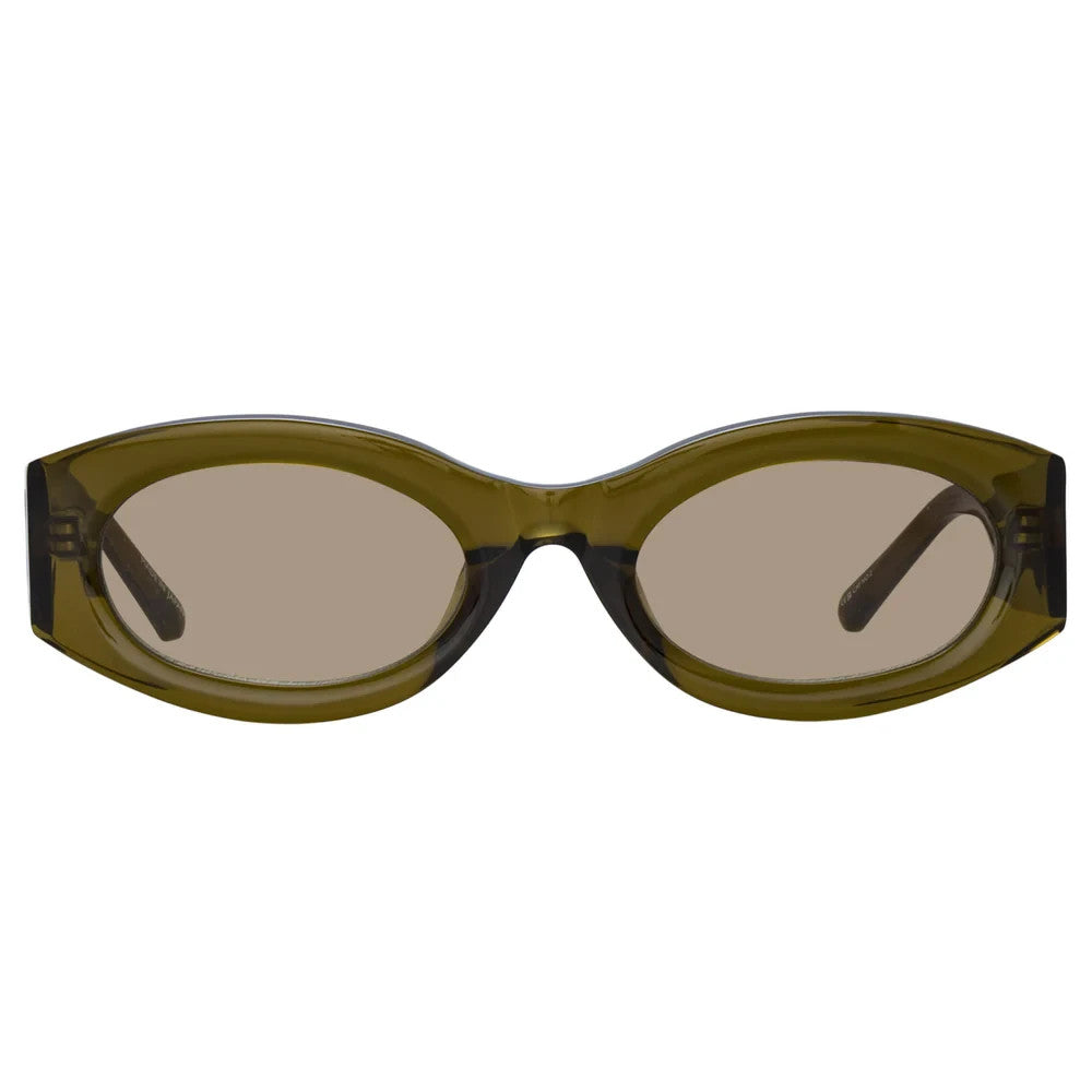 The Attico x Linda Farrow Berta Sunglasses Olive ATTICO38C12SUN 140mm 54-22 (view 2)