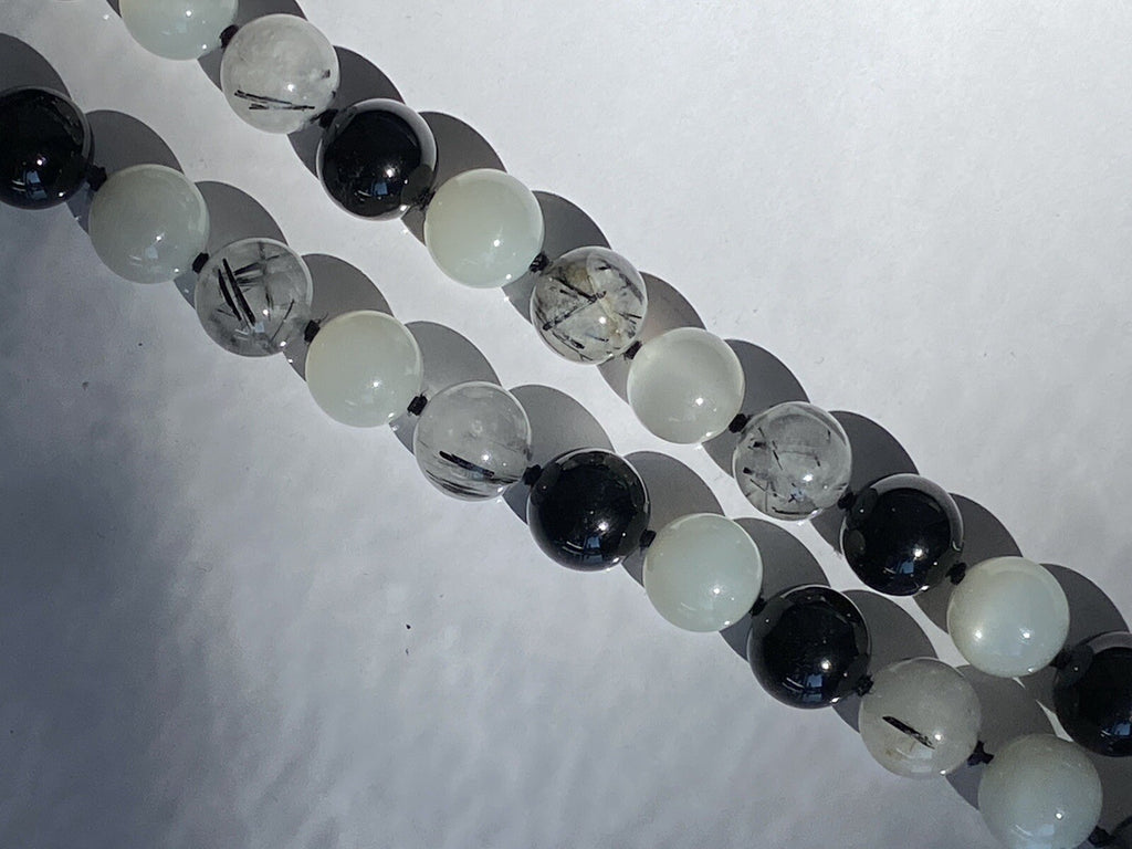 Tiffany & Co. Sterling Silver Paloma Picasso Onyx Quartz 10mm Beads 36" Necklace (view 3)
