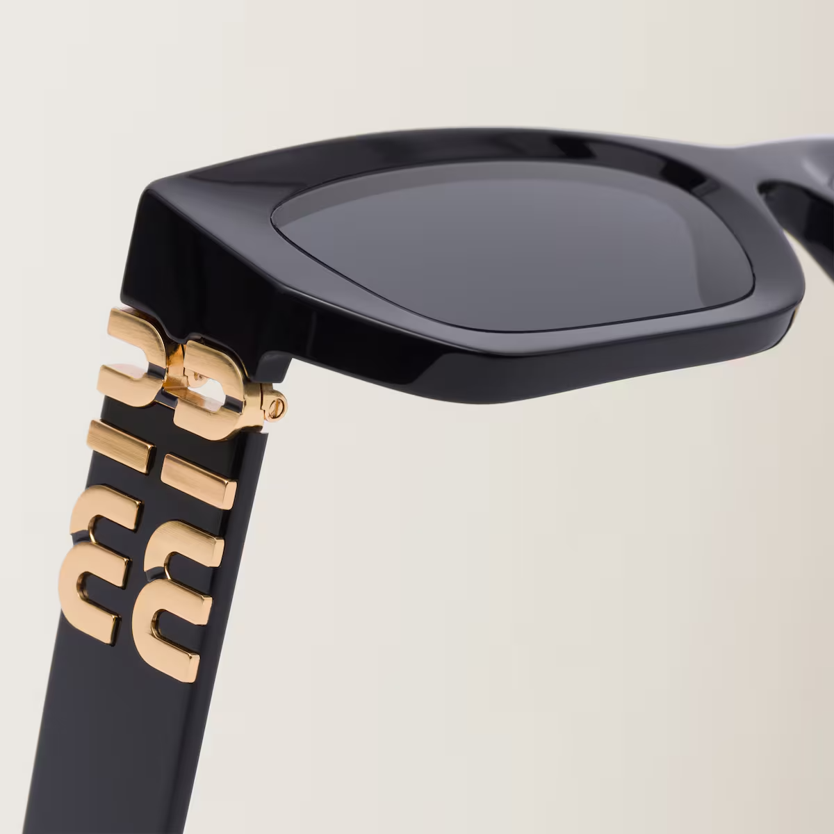 New Miu Miu Glimpse 09WS Black with Dark Grey Lenses Sunglasses (view 4)