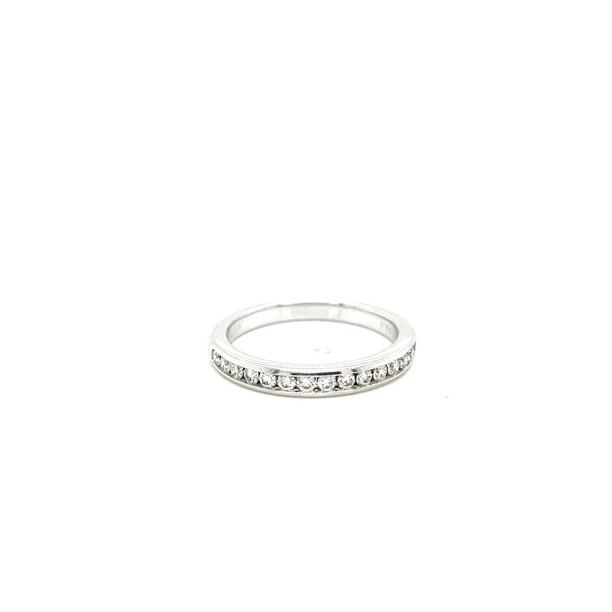 TIFFANY & CO. SETTING WEDDING BAND CHANNEL SET DIAMOND RING 2.5mm PLATINUM BAND — Certified Authentic | San Diego Jewelry Buy
