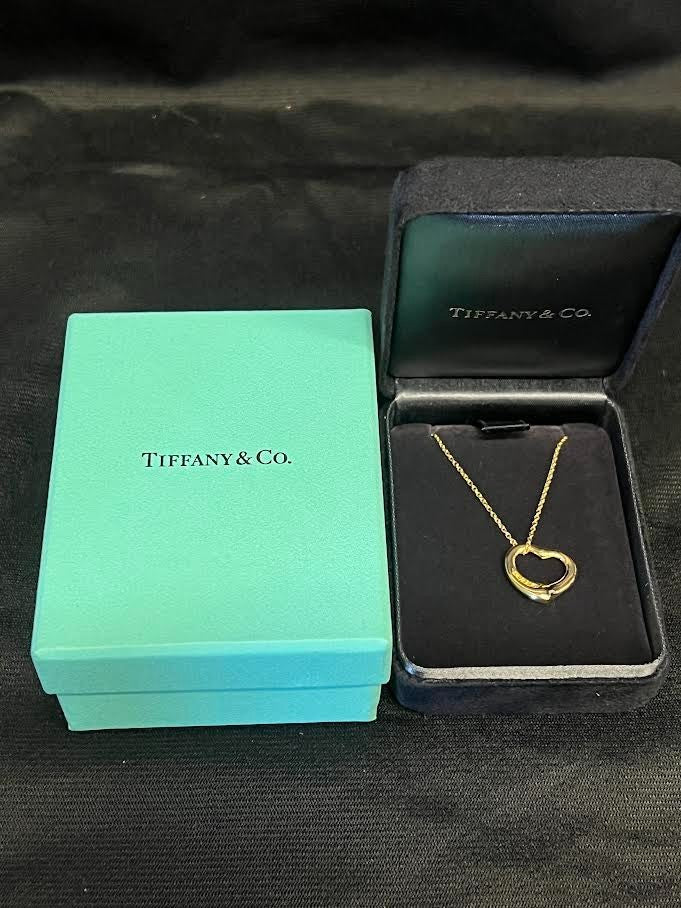 Tiffany & Co. 18K Yellow Gold 16mm Open Heart 5 Yellow Diamond Pendant 16 (view 7)