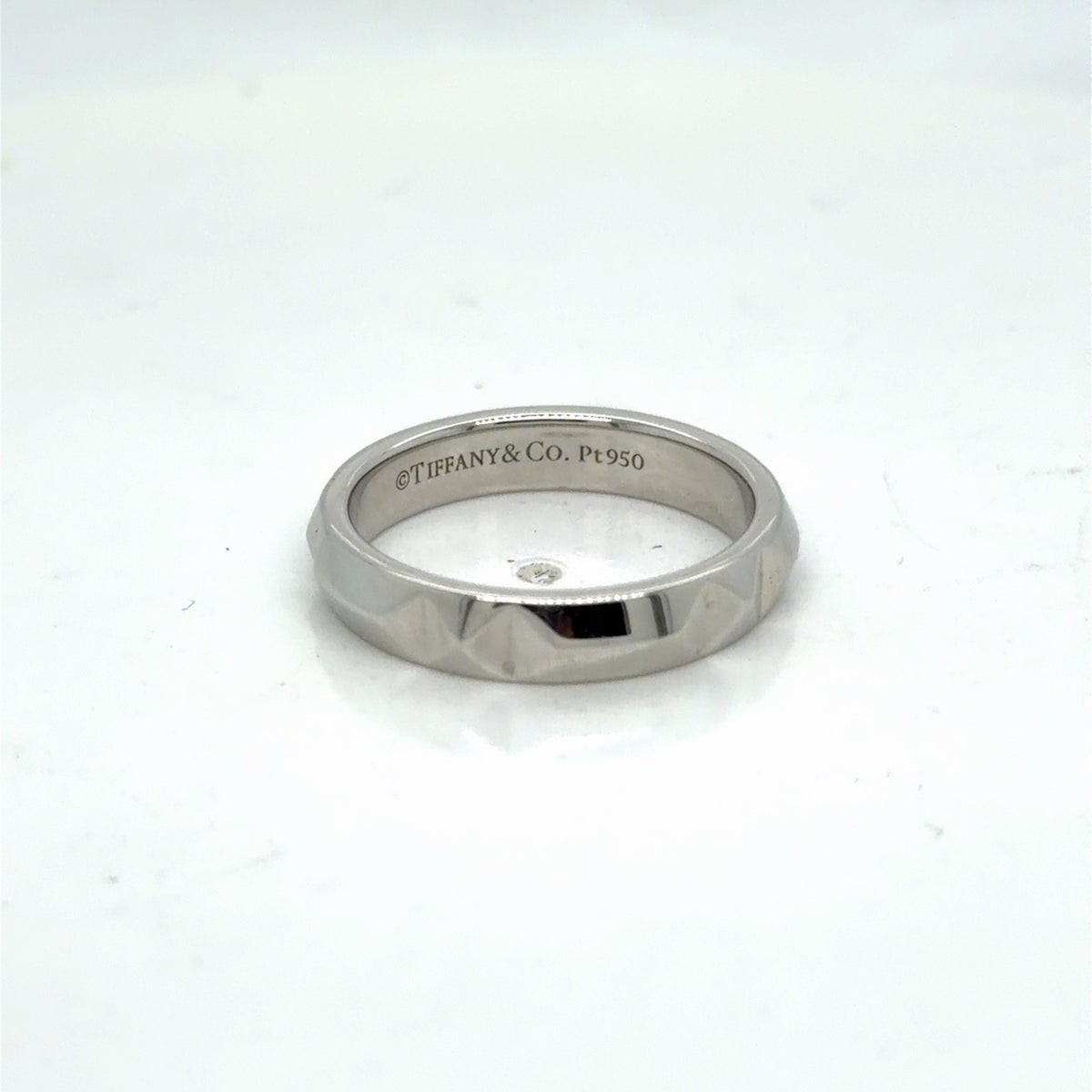 Tiffany & Co. Tiffany True 4 mm Beveled Band Platinum PT 950 Size 8 (view 1)