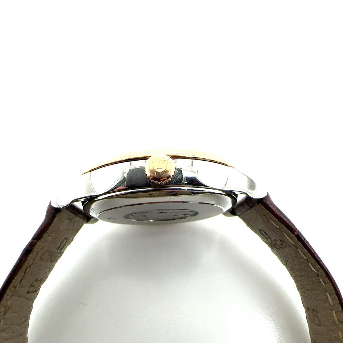 Omega Prestige Deville Rose Gold Steel Automatic Watch Leather W/ Card (view 3)