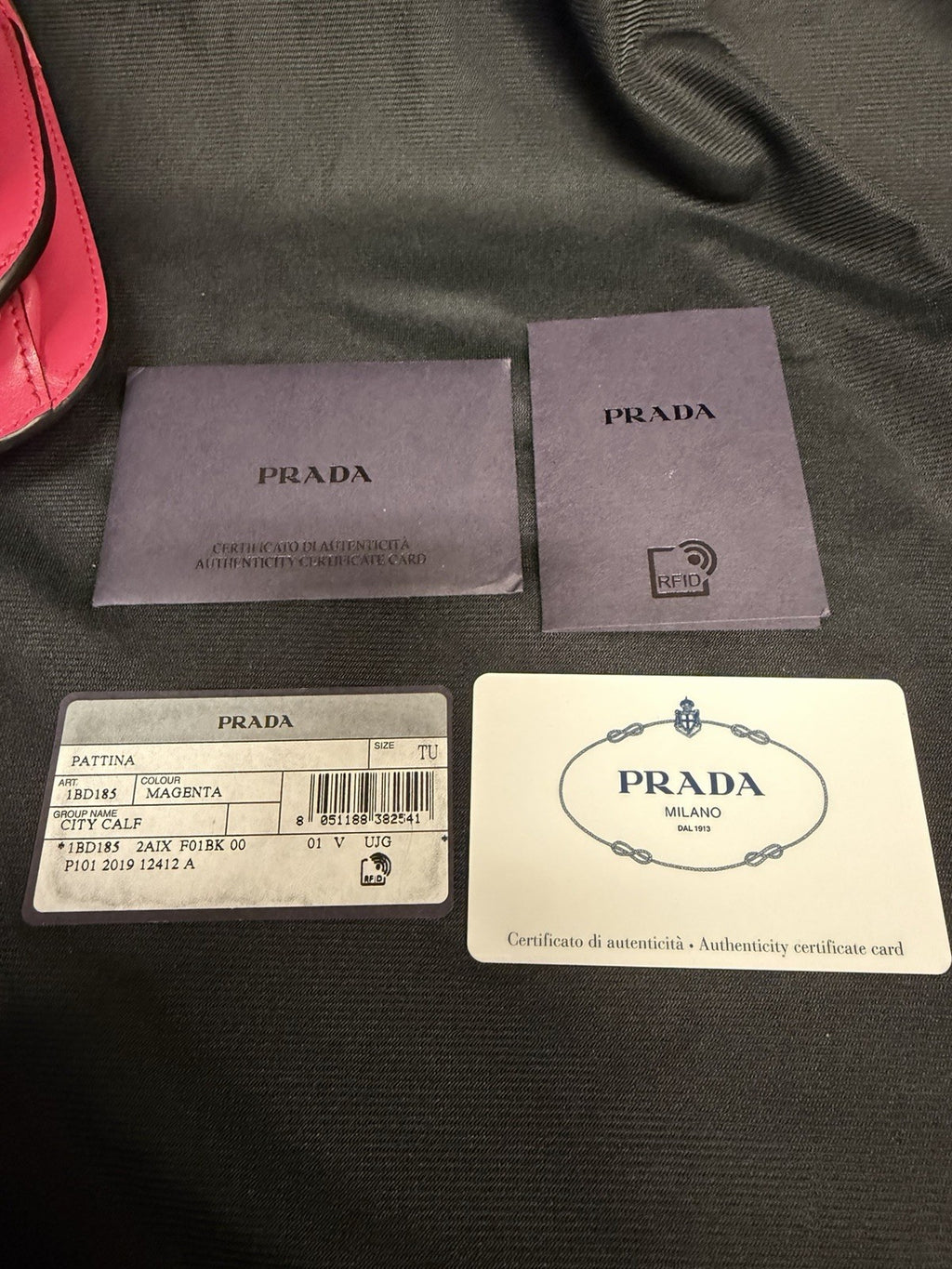 Prada Sidonie Calfskin Handbag Pink and Gold Chain Strap — view 15