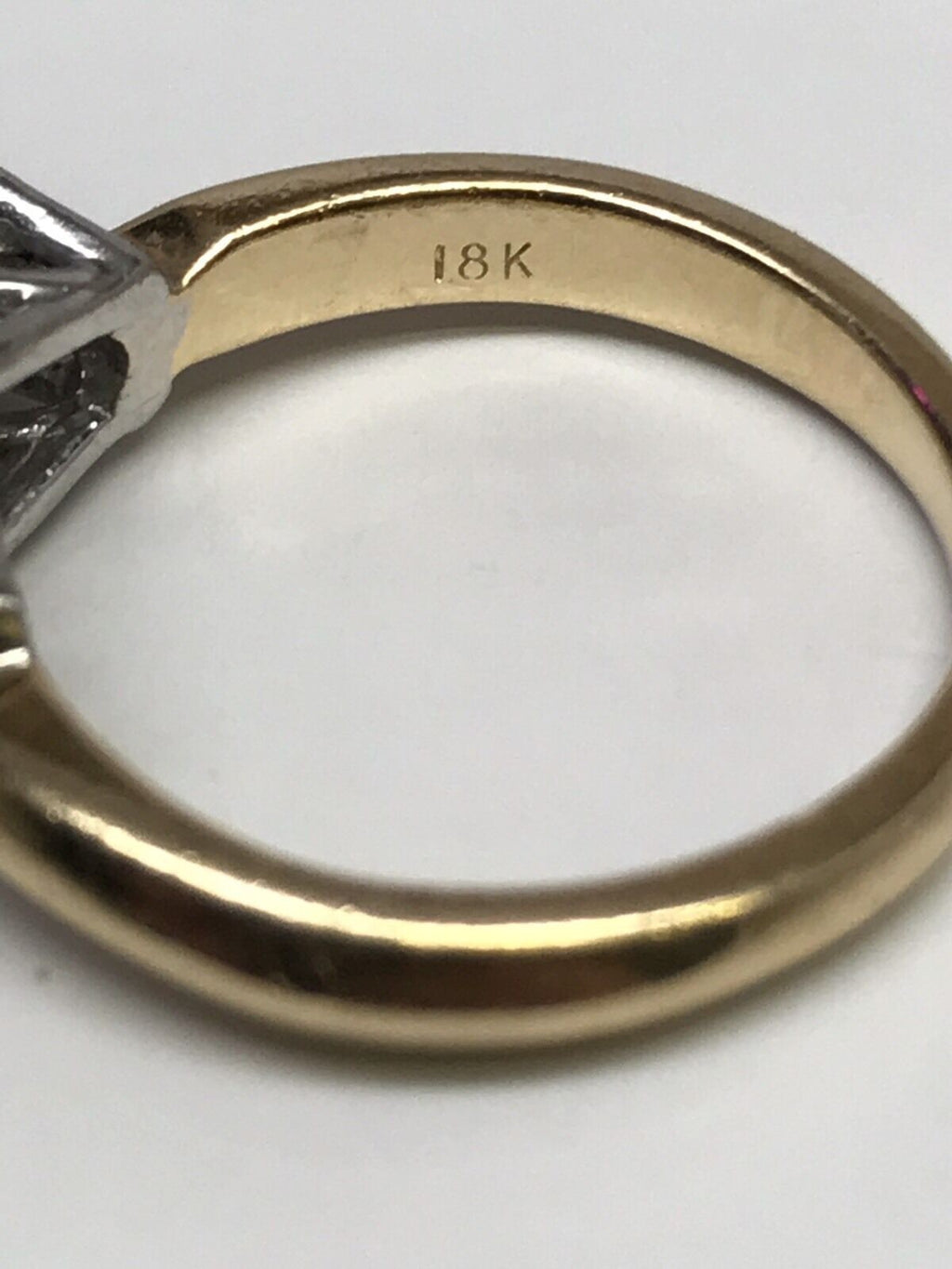 2.20tcw Three Stone Diamond Engagement Ring and Wedding Band 17k Gold & Platinum (view 7)