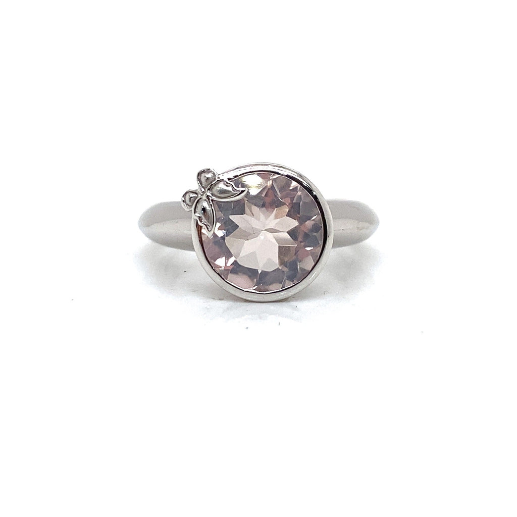 Carrera y Carrera 18k White Gold Morganite Baile de Mariposas Ring Size 6.5 (view 1)