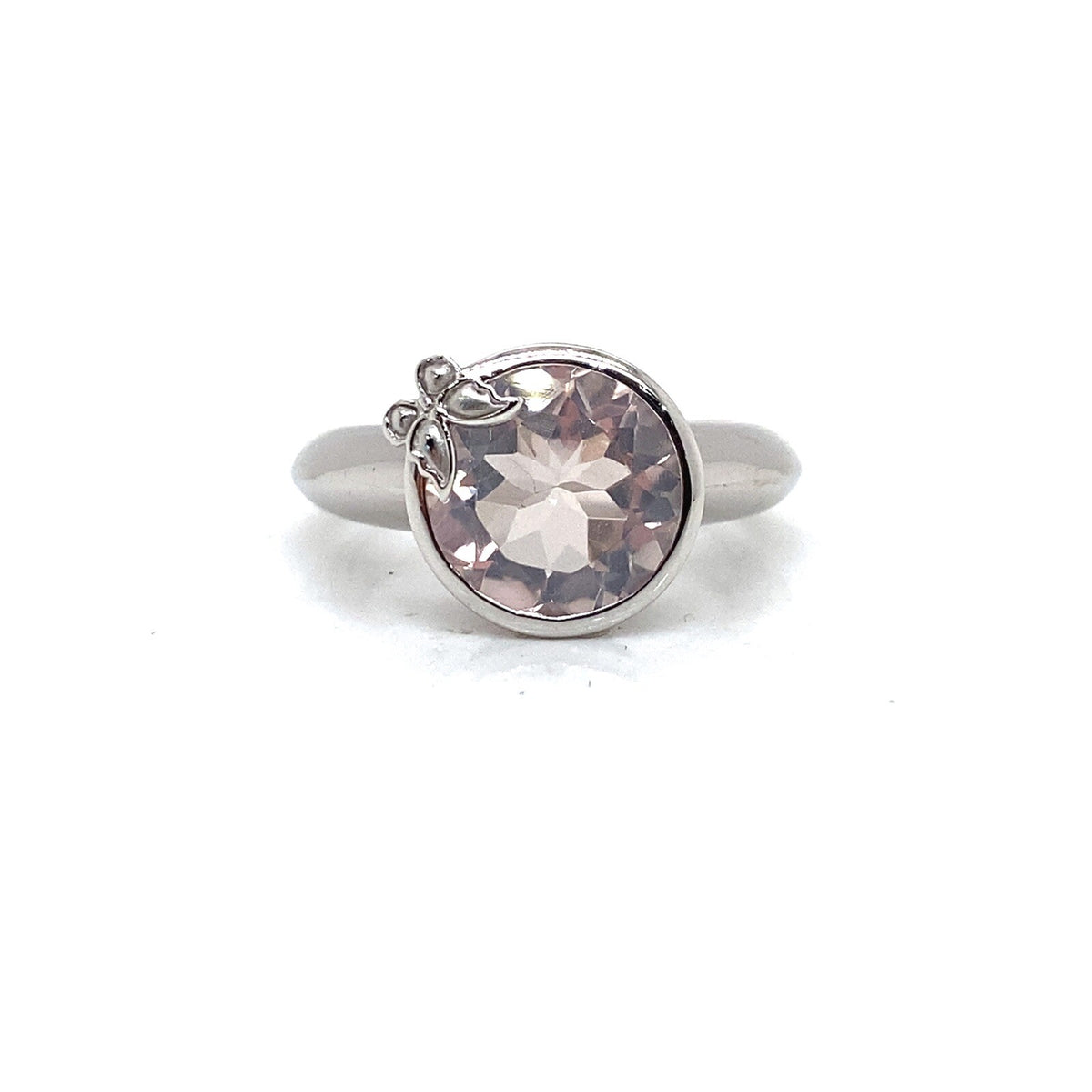 Carrera y Carrera 18k White Gold Morganite Baile de Mariposas Ring Size 6.5 (view 1)