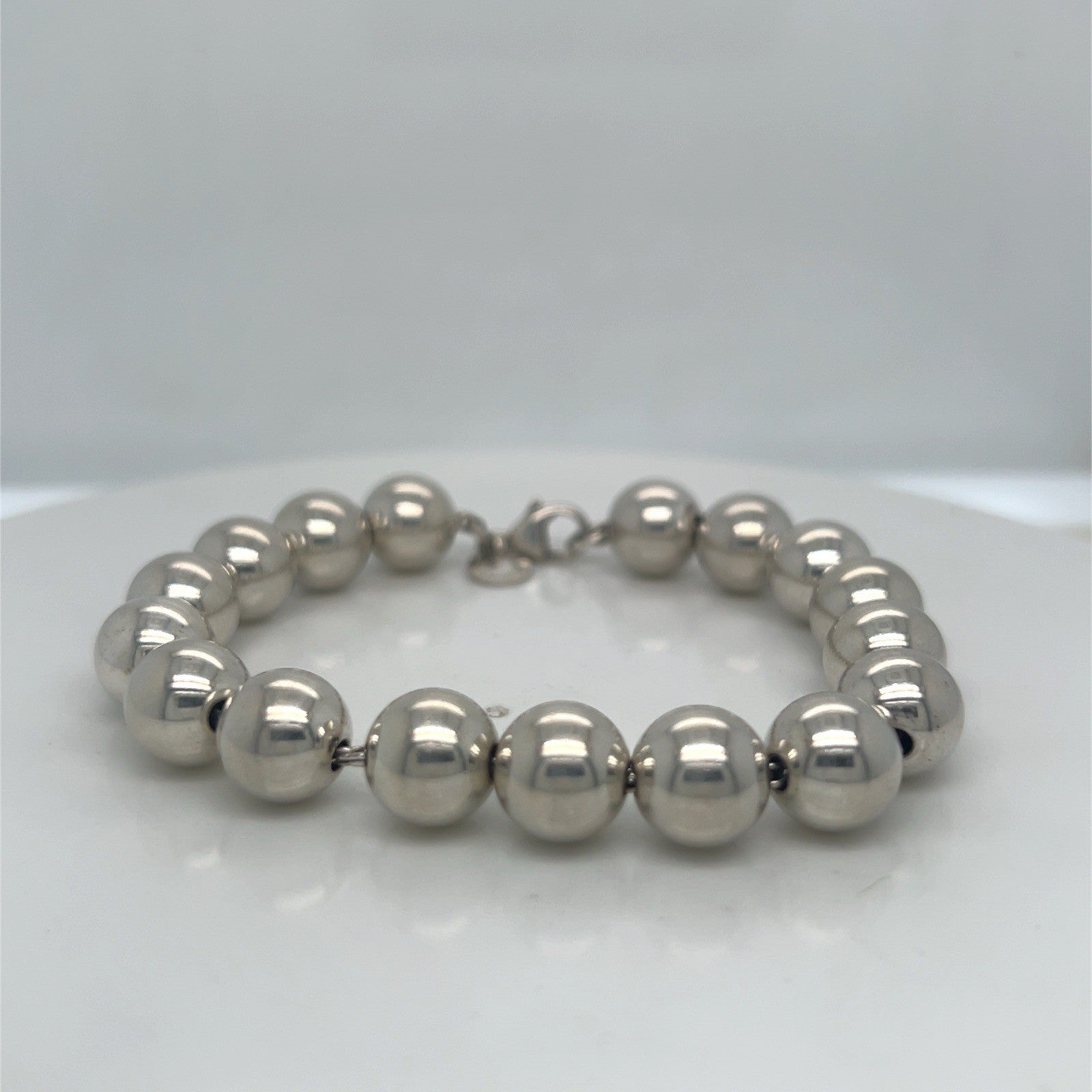 TIFFANY & CO. BRACELET HARDWEAR BALL BEAD SMALL/ 7 in STERLING SILVER 10mm — view 2