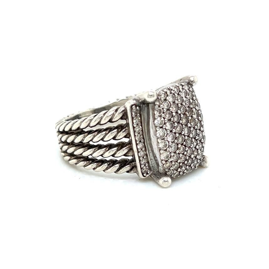 DAVID YURMAN WHEATON DIAMOND RING STERLING SILVER SIZE 7.75 — view 2