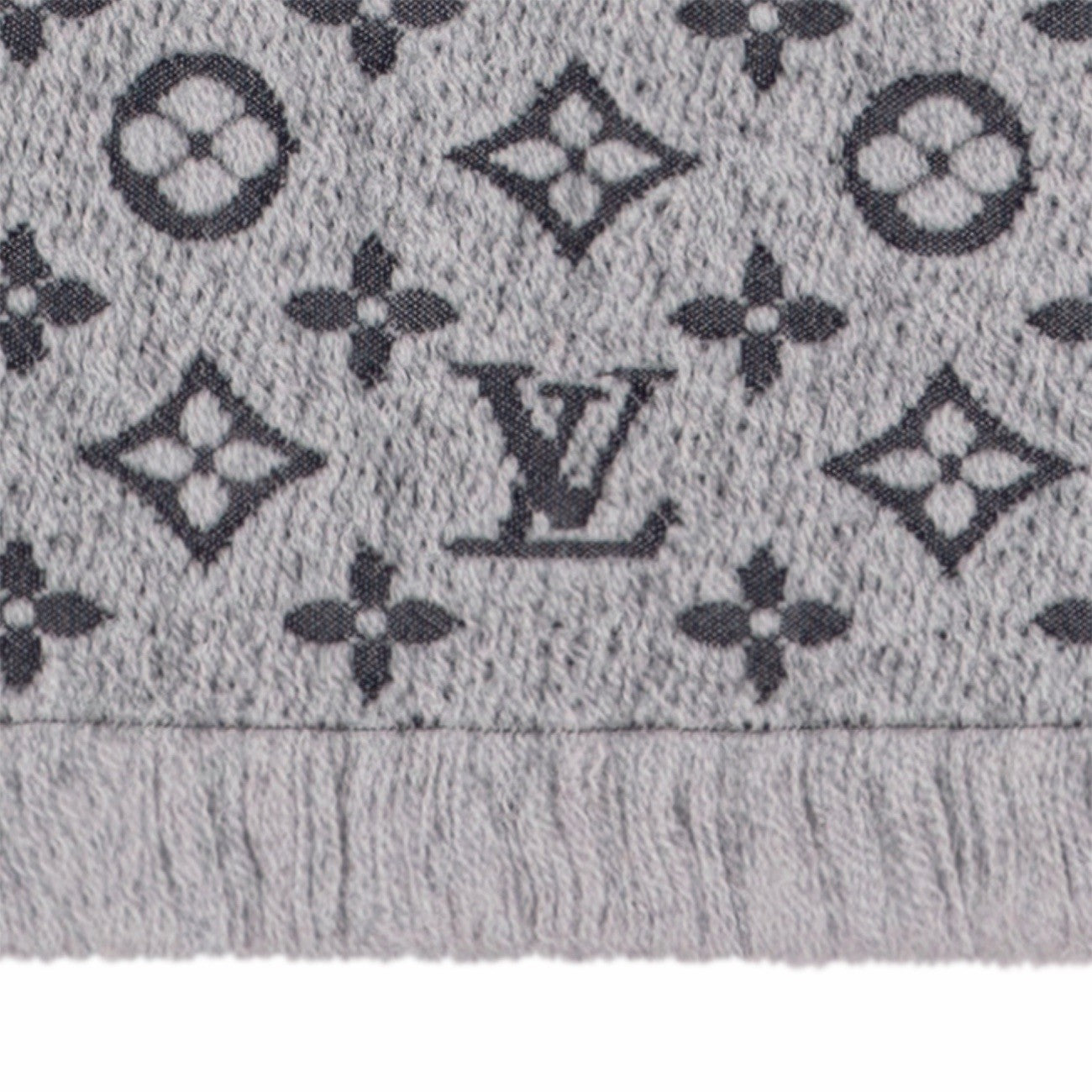 Louis Vuitton Monogram Classic Scarf Wool Jacquard Light Grey M709323