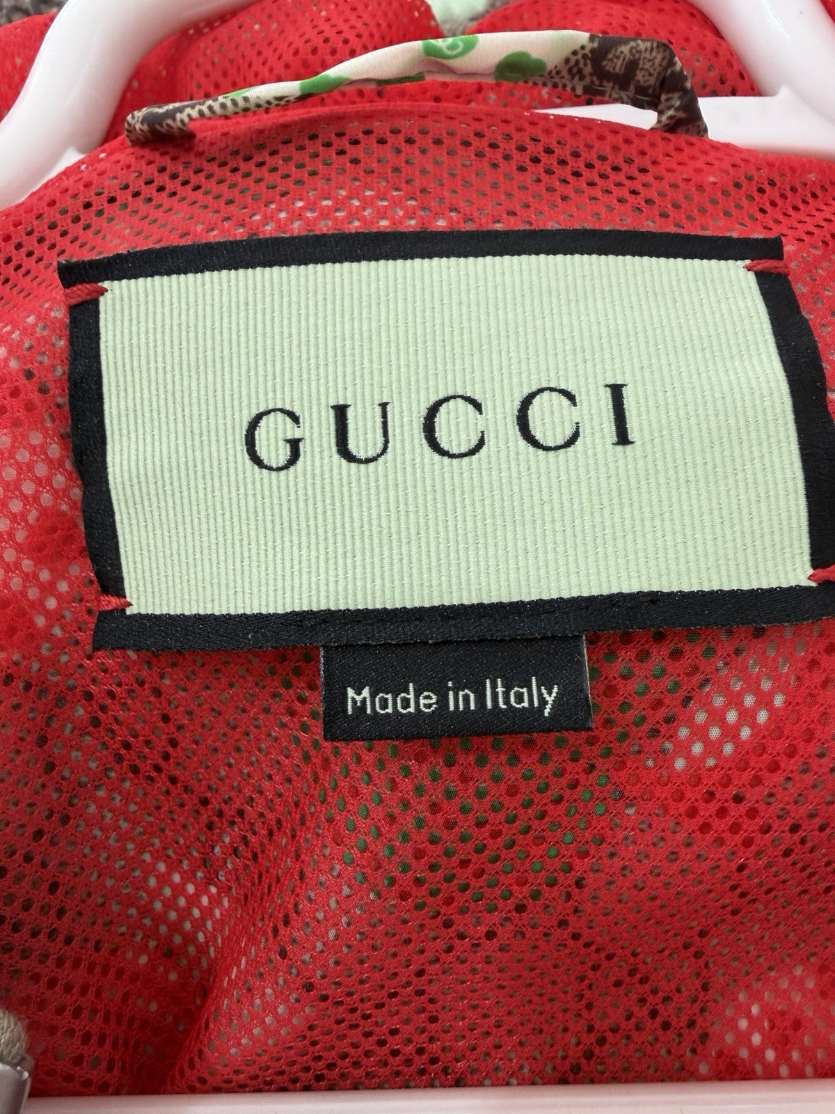 Gucci Les Pommes Nylon Jacket GG Supreme & Apple/Heart Motif Size 442