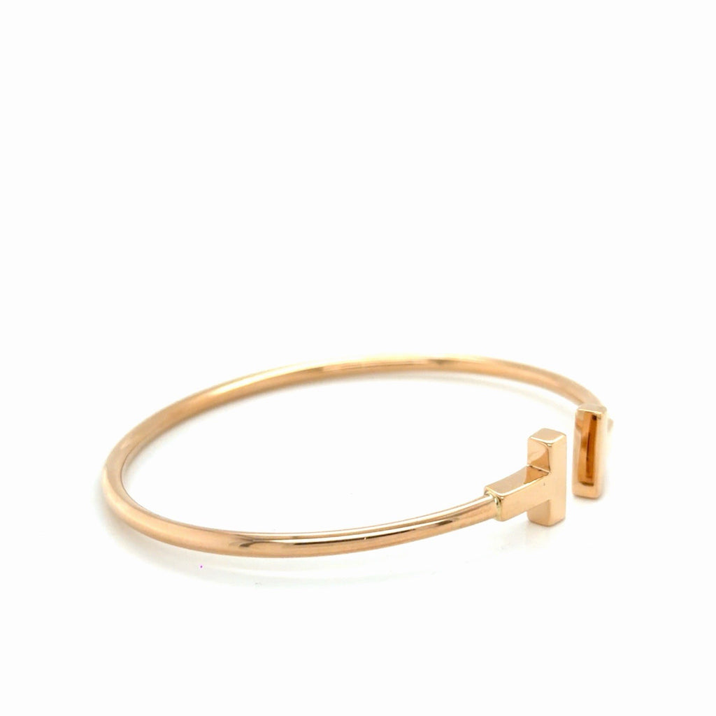Tiffany & Co. T Wire Bracelet 18k Rose Gold Size Medium 6.25 in (view 3)
