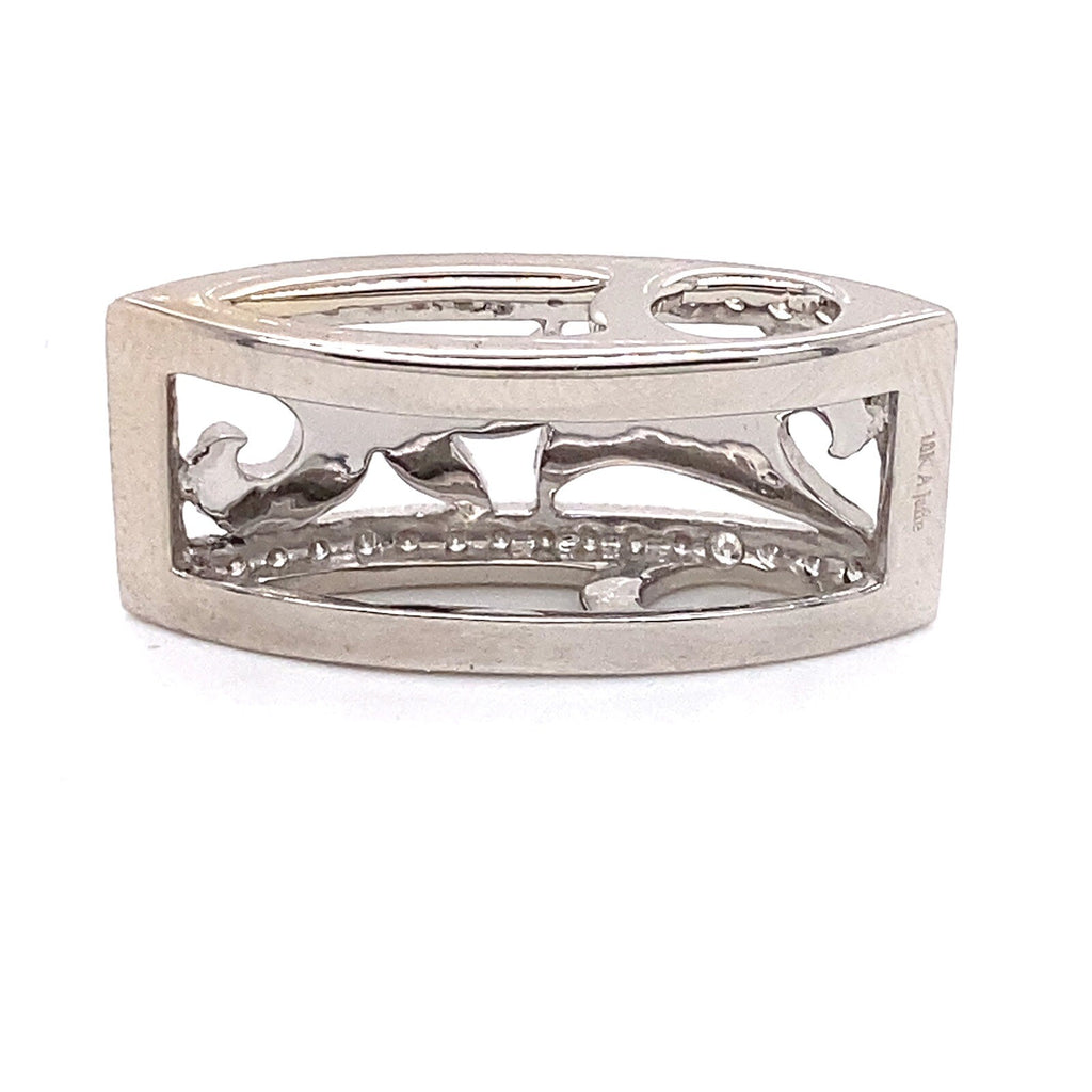 0.35tcw A. Jaffe 18k White Gold and Diamond Pendant Enhancer Charm (view 2)
