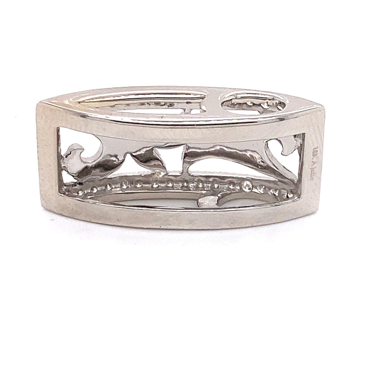 0.35tcw A. Jaffe 18k White Gold and Diamond Pendant Enhancer Charm (view 2)