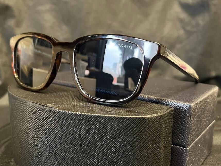 Prada Sunglasses PR A21S 17N06A 53 Radica Tortoise Frame Dark Blue Lens 145mm (view 5)