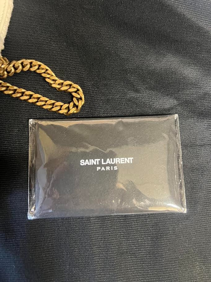 Ysl Saint Laurent Kate 99 Tweed Tassel Shouldet Bag W Chain Strap Cream (view 17)