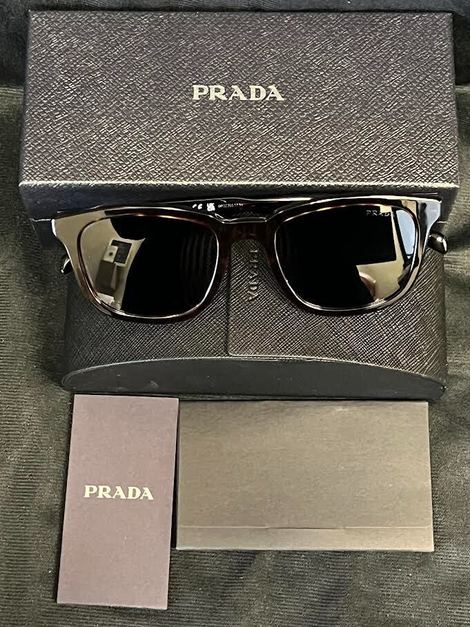 Prada Sunglasses PR A21S 17N06A 53 Radica Tortoise Frame Dark Blue Lens 145mm (view 4)