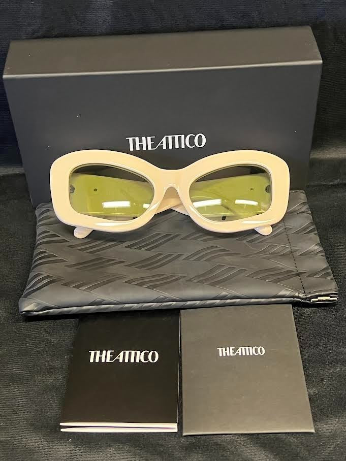 THE ATTICO x LINDA FARROW HARRY SUNGLASSES IVORY/GREEN ATTICO64C4SUN 140mm 54-22 — view 4