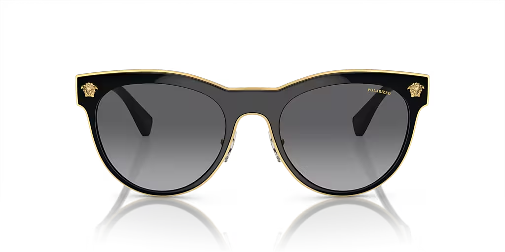 VERSACE POLARIZED SUNGLASSES VE2198 1002T3 BLACK LIGHT GREY GRADIENT GREY 145mm — view 2