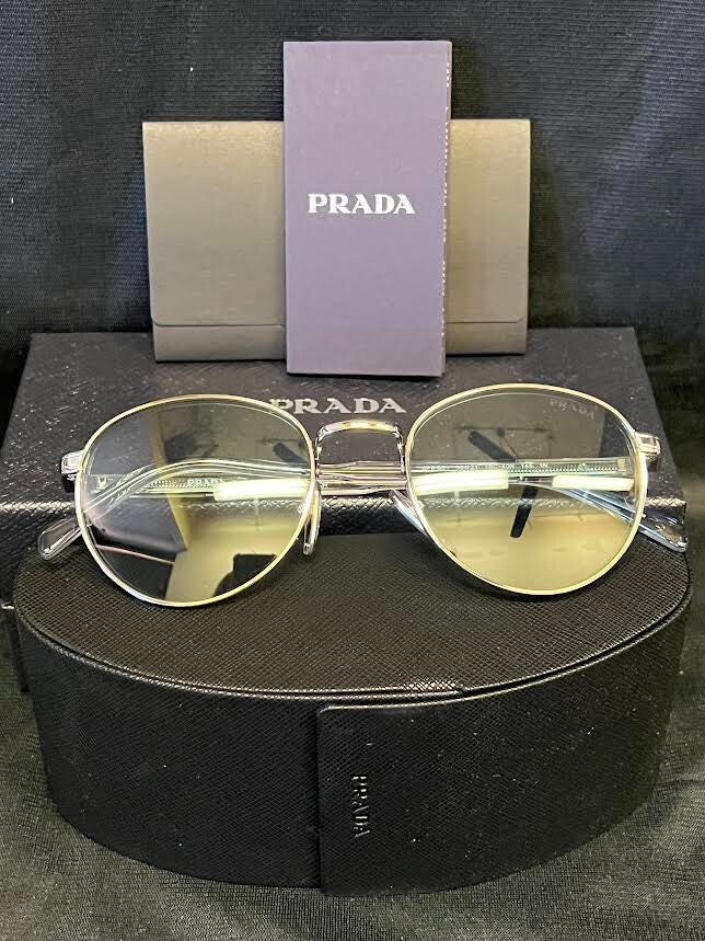 Prada Round Sunglasses PR B51S 1BC40N Acciaio Metal Frame Avio Chiaro Lens 145mm (view 6)