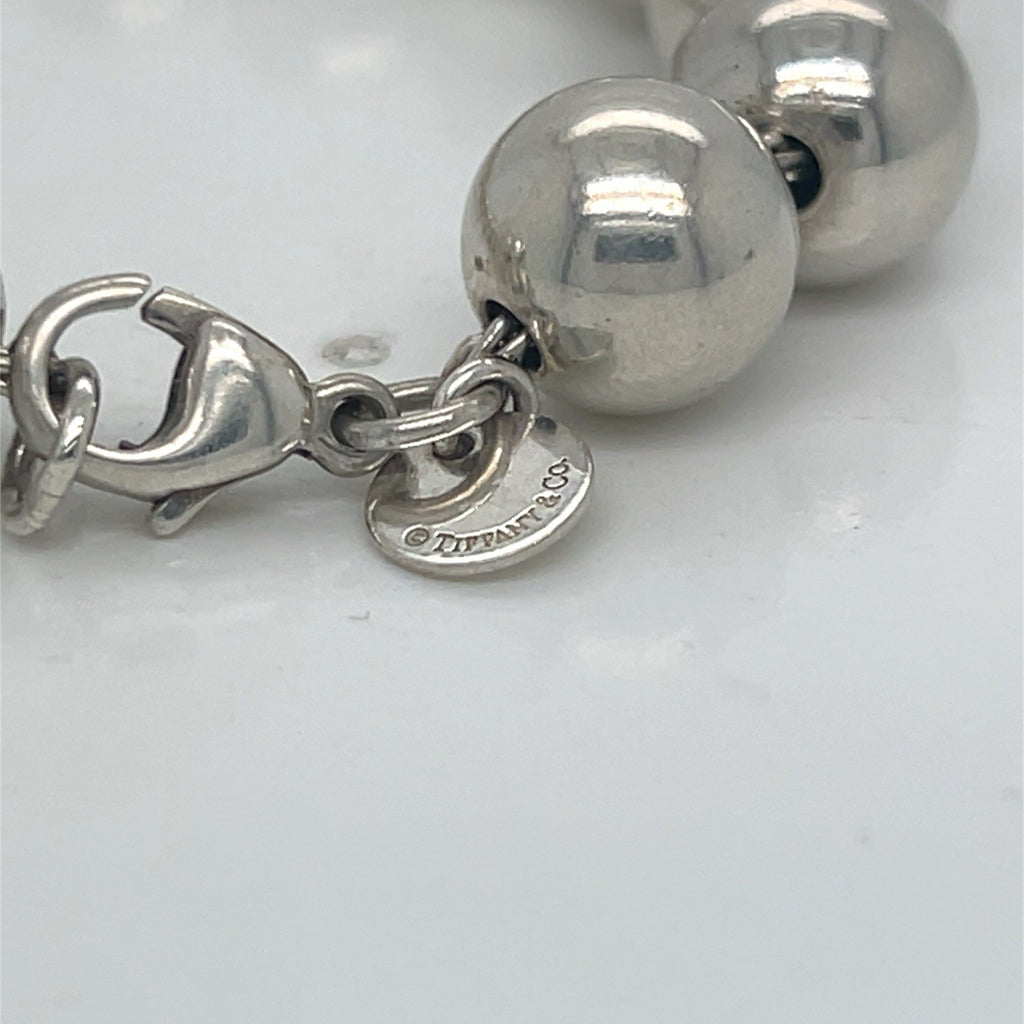 TIFFANY & CO. BRACELET HARDWEAR BALL BEAD SMALL/ 7 in STERLING SILVER 10mm — view 9