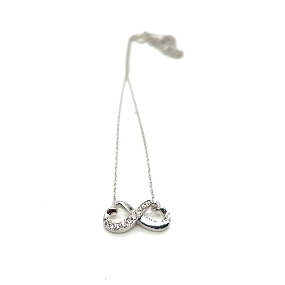 Tiffany & Co. TIFFANY & CO 18K WHITE GOLD PALOMA PICASSO DIAMOND INFINITY HEART NECKLACE 17 in — view 2
