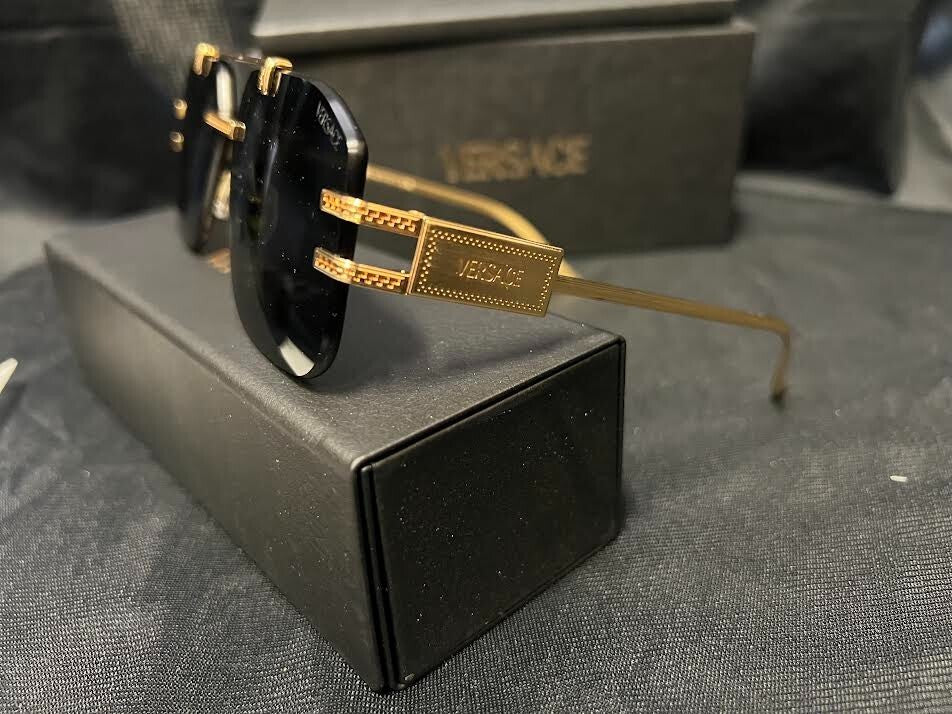 VERSACE SUNGLASSES VE2275 100287 GOLD FRAME DARK GREY LENS 140mm — view 7