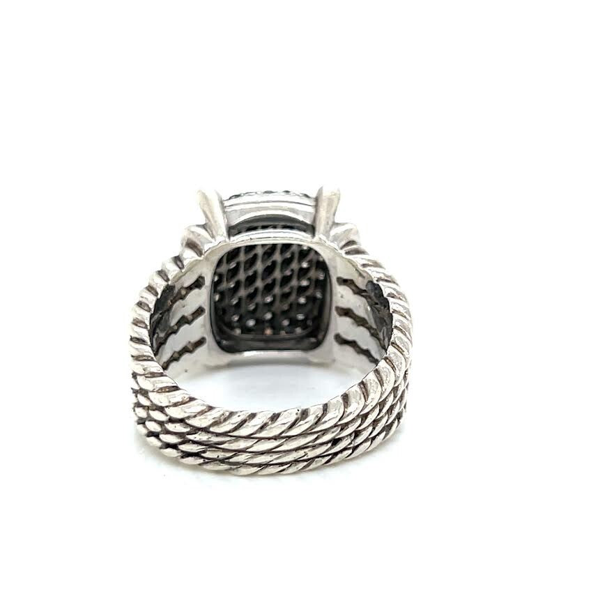 DAVID YURMAN WHEATON DIAMOND RING STERLING SILVER SIZE 7.75 — view 10