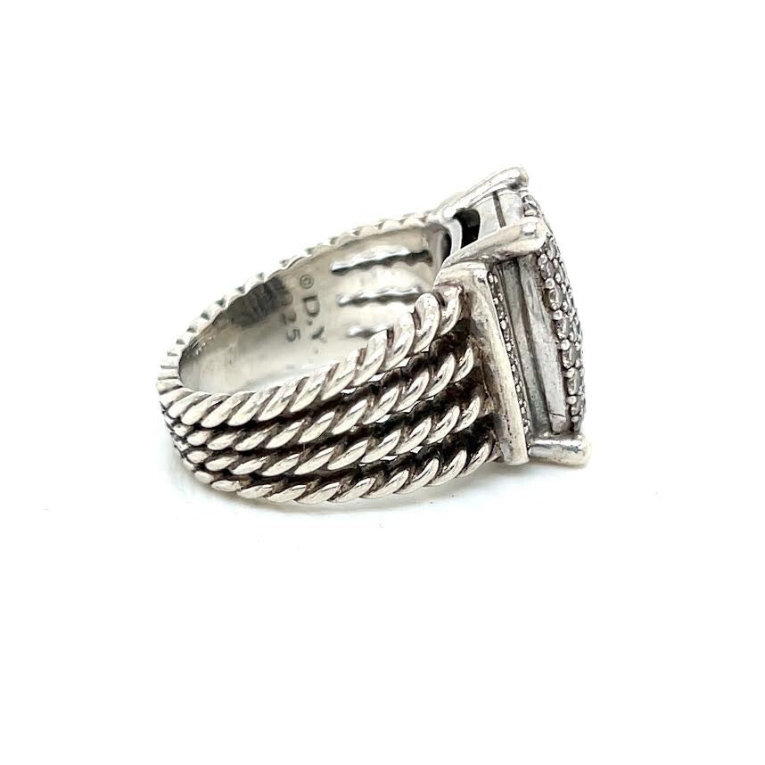 DAVID YURMAN WHEATON DIAMOND RING STERLING SILVER SIZE 7.75 — view 4