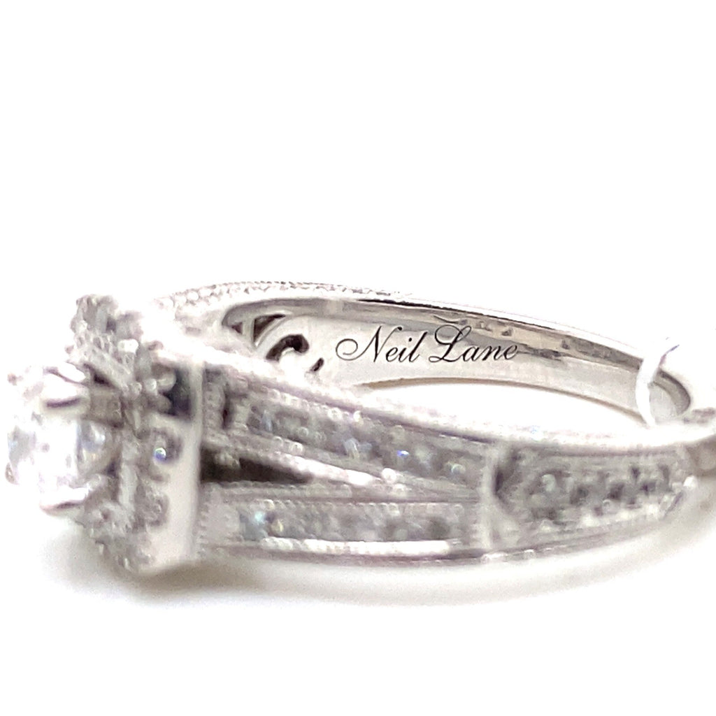 2.00tcw Neil Lane 14k White Gold and Diamond Engagement Ring and Wedding Band (view 4)