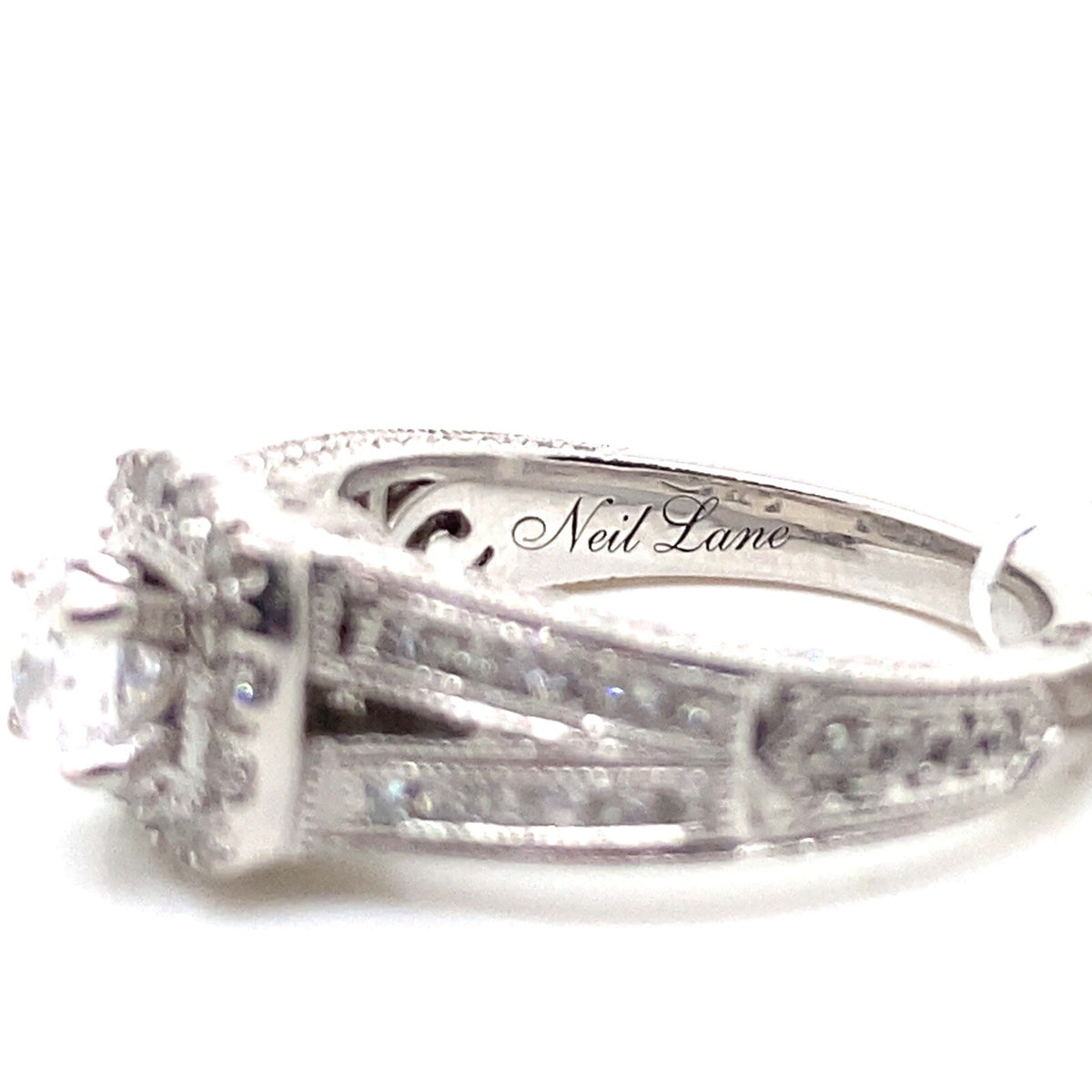 2.00tcw Neil Lane 14k White Gold and Diamond Engagement Ring and Wedding Band (view 4)