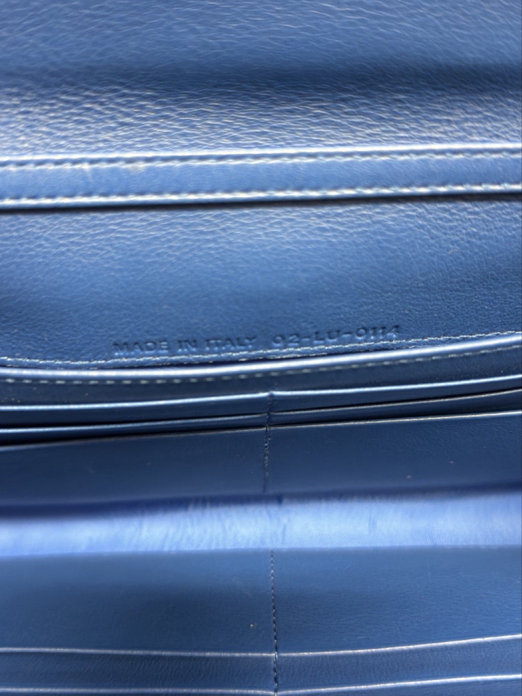 Christian Dior Lady Dior Pouch Wallet on Chain Patent Leather Blue/Silver — view 11