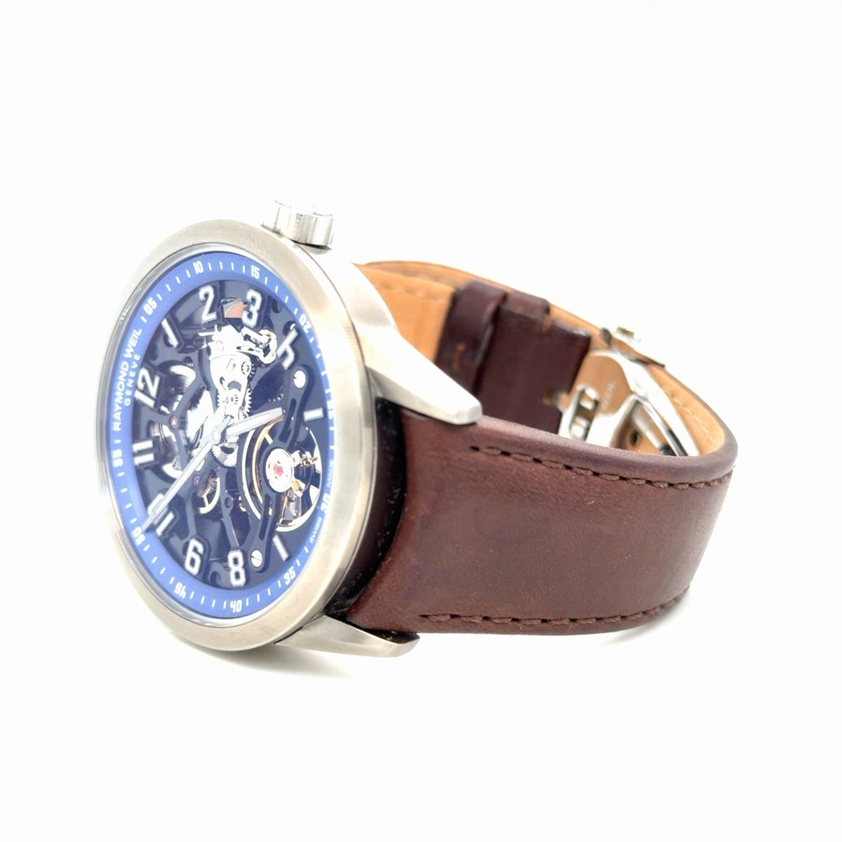 Raymond Weil Freelancer Automatic Blue Dial 2875-TIR-05500 Brown Leather USA LE (view 4)