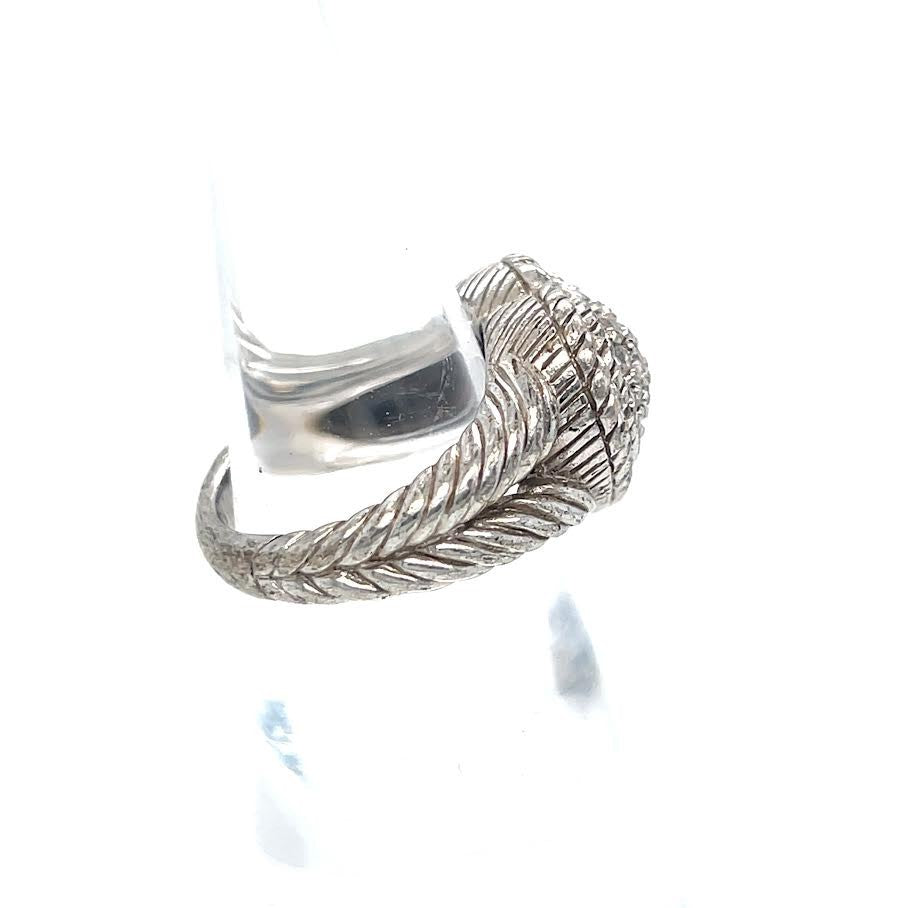 Judith Ripka Sterling Silver 925 Cubic Zirconia Heart Ring Size 6 (view 5)