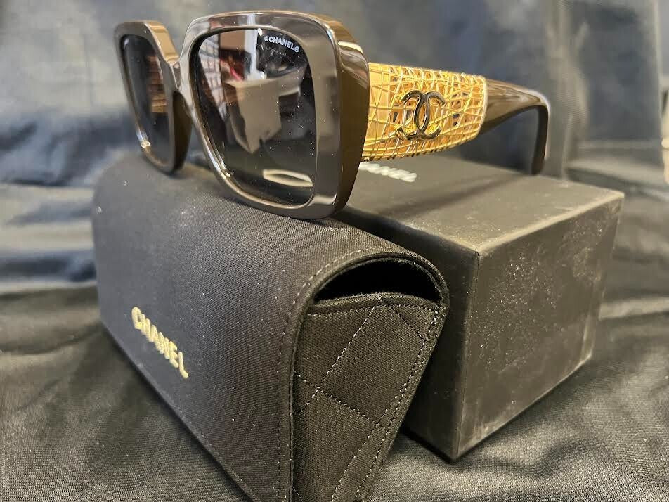 Chanel Square Sunglasses CH5532 1460S6 Brown Frame Gradient Gray Lens 140mm — view 6