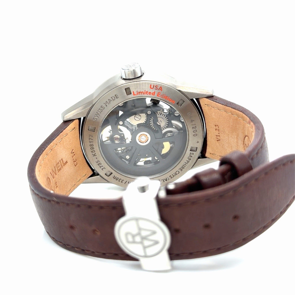 Raymond Weil Freelancer Automatic Blue Dial 2875-TIR-05500 Brown Leather USA LE (view 9)
