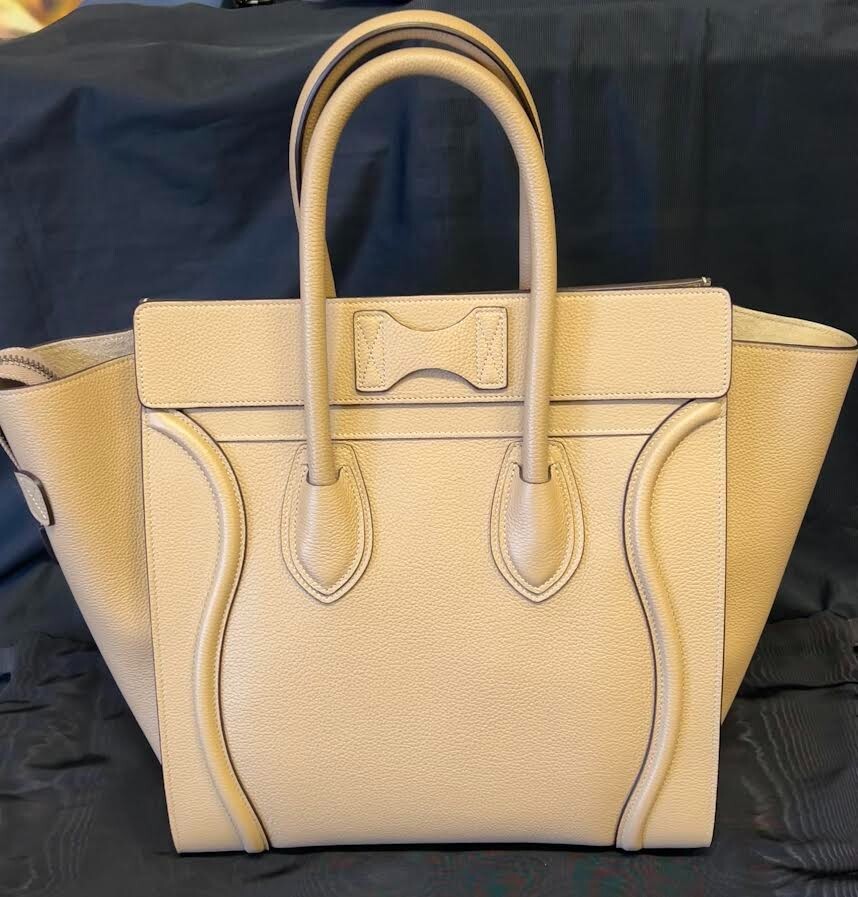 CELINE LUGGAGE PHANTOM LEATHER HANDBAG DOUBLE HANDLE TOTE TAUPE — view 5