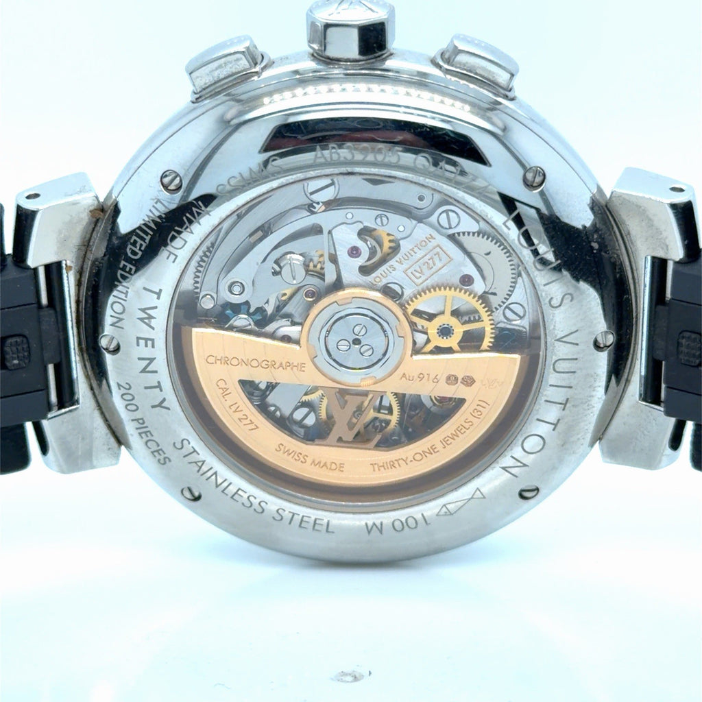 Louis Vuitton Tambour Twenty 20th Anniversary 41.5 mm Watch Black Strap QA1740 (view 8)
