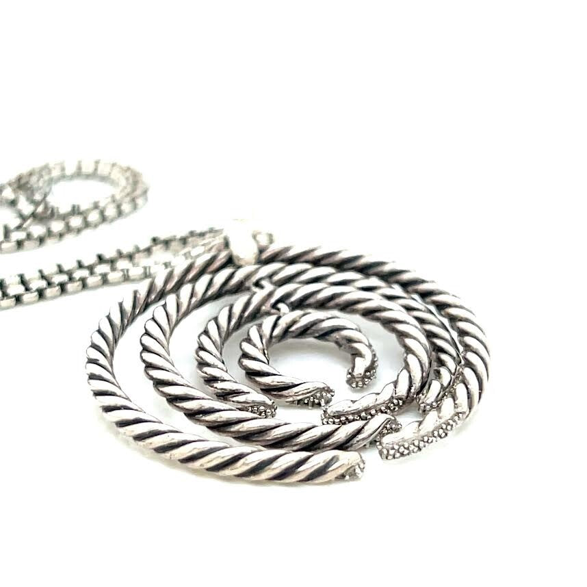 DAVID YURMAN WILLOW PENDANT NECKLACE STERLING SILVER 18" CHAIN W JEWELRY BAG — view 13