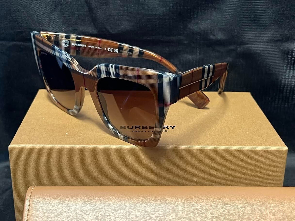 Burberry KITTY BE 4364 F 396713 Check Brown / Brown Gradient Sunglasses 51mm New (view 5)