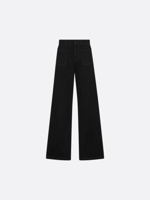 CHRISTIAN DIOR FLARED DENIM PANTS BLACK SIZE 34 (US 0) 512P04A3039 9000 NOIR0