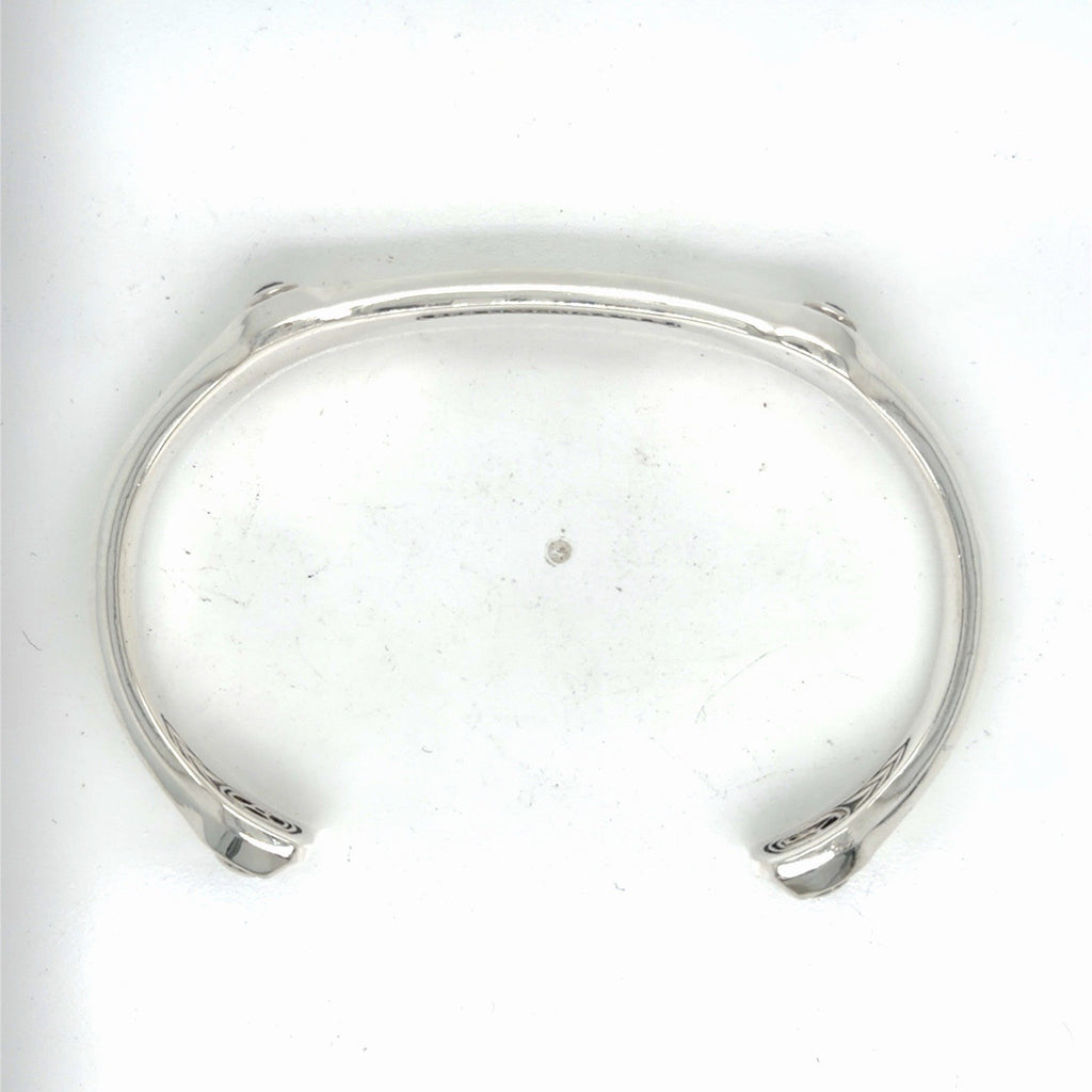 David Yurman Anvil Cuff Bracelet Sterling Silver Black Diamond Size Medium — view 10
