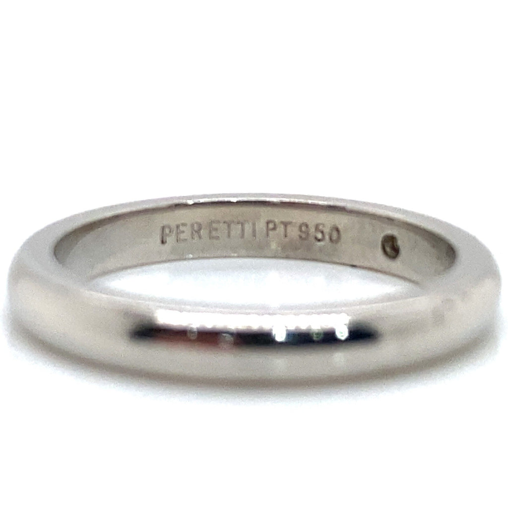 0.02ct Tiffany & Co. Elsa Peretti Platinum and Diamond 3mm Band Ring Size 4 — view 4