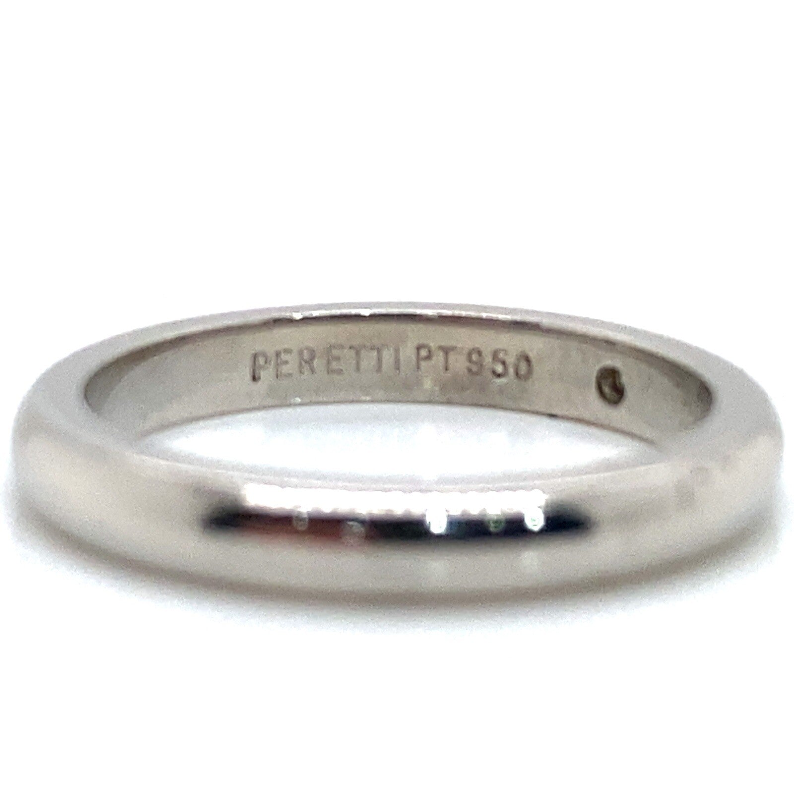 0.02ct Tiffany & Co. Elsa Peretti Platinum and Diamond 3mm Band Ring Size 4 — view 4