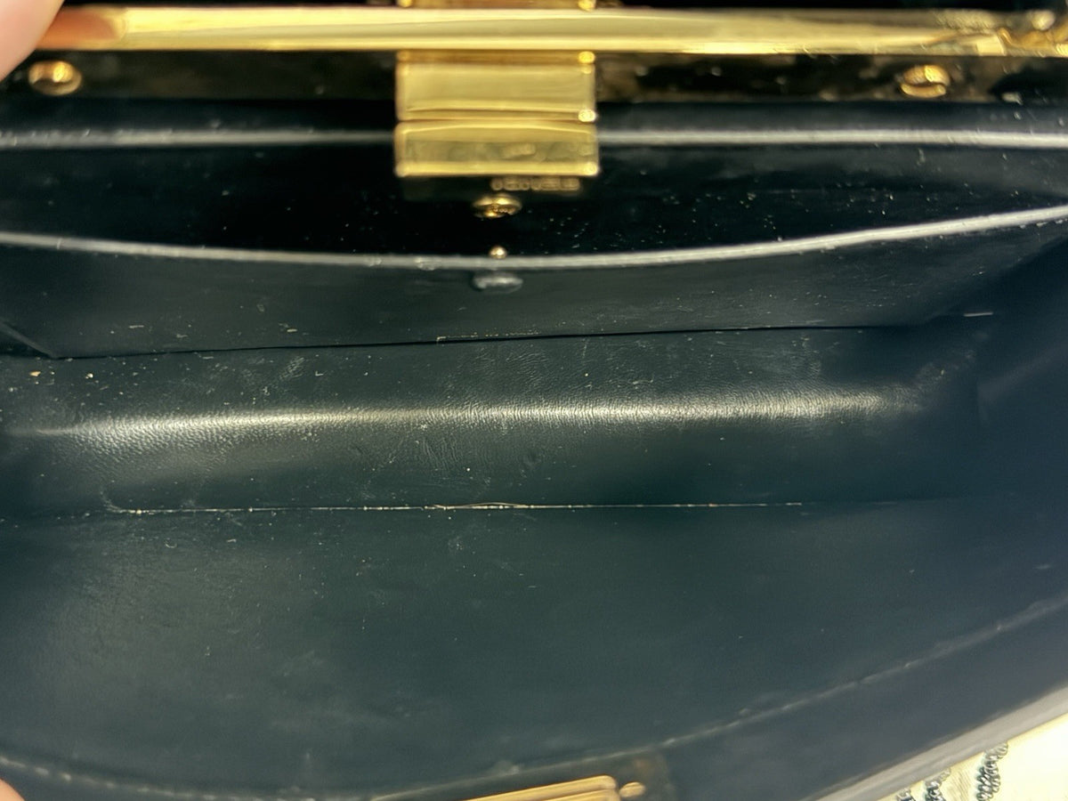 Fendi Peekaboo I See U East-West Black Leather Bag with Beaded Fringe (view 8)