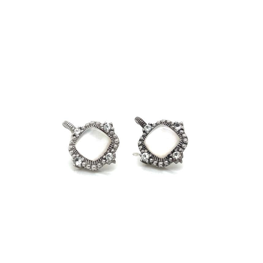 Judith Ripka Silver 925 Earrings 18K Gold Post (view 1)