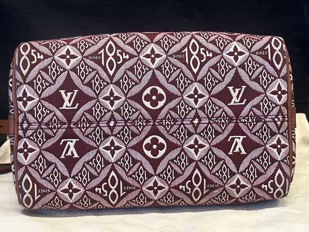 Louis Vuitton Speedy Bandouliere 25 Burgundy Jacquard 1854 Limited Edition (view 5)